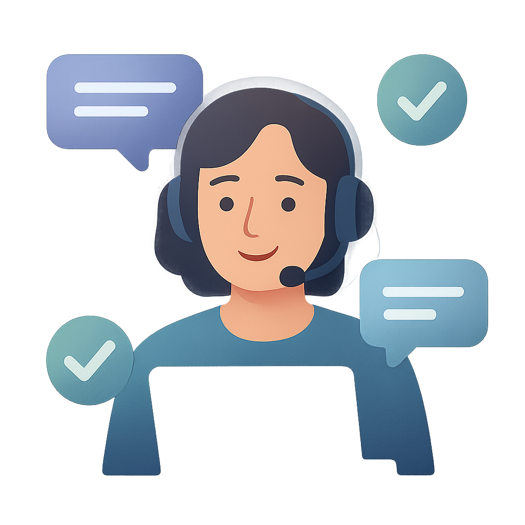 Friendly support illustration with a team member ready to help